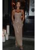 2026 European & American Summer Backless Sequin Evening Gown with Spaghetti Straps