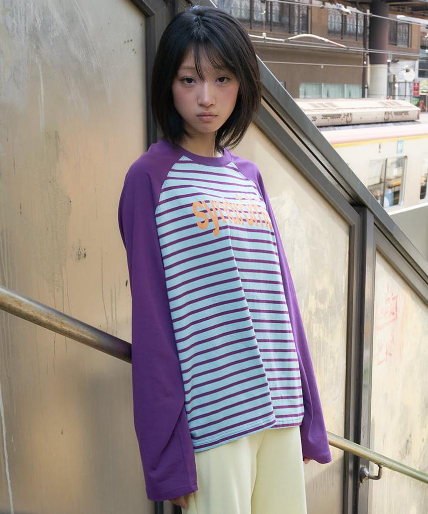 LARTIGENT L27 Syndrome Stripe T-Shirt(Purple)