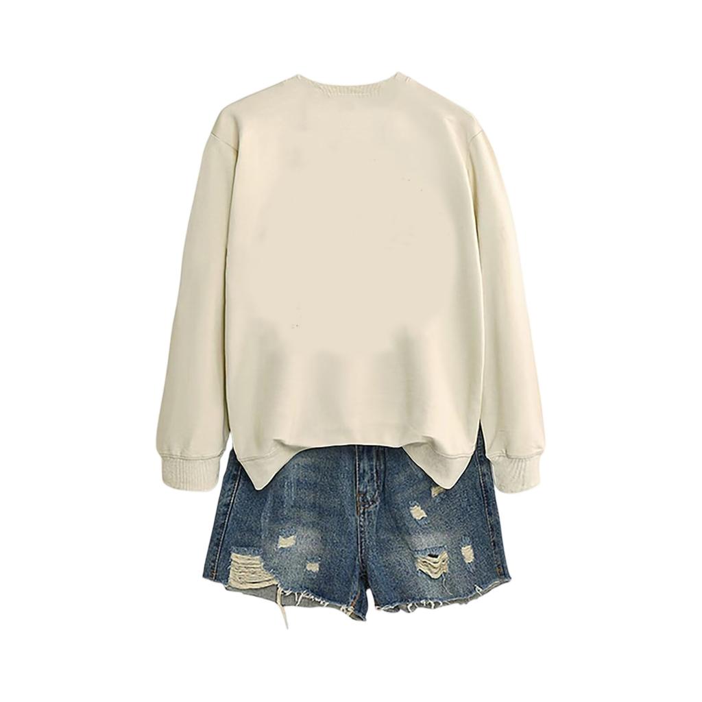 Women's Loose Comfortable Casual And Fashionable Round Neck Snowflake Pattern Printing Long Sleeved Sweatshirt