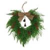 Christmas Bell and Bow Flower Wreath - Festive Front Door Hanging Decoration