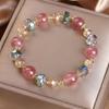 Color Girl Light Luxury New Glazed Imitation Strawberry Crystal Bracelet Beaded Bracelet Women Mori Simple Fashion Bracelet