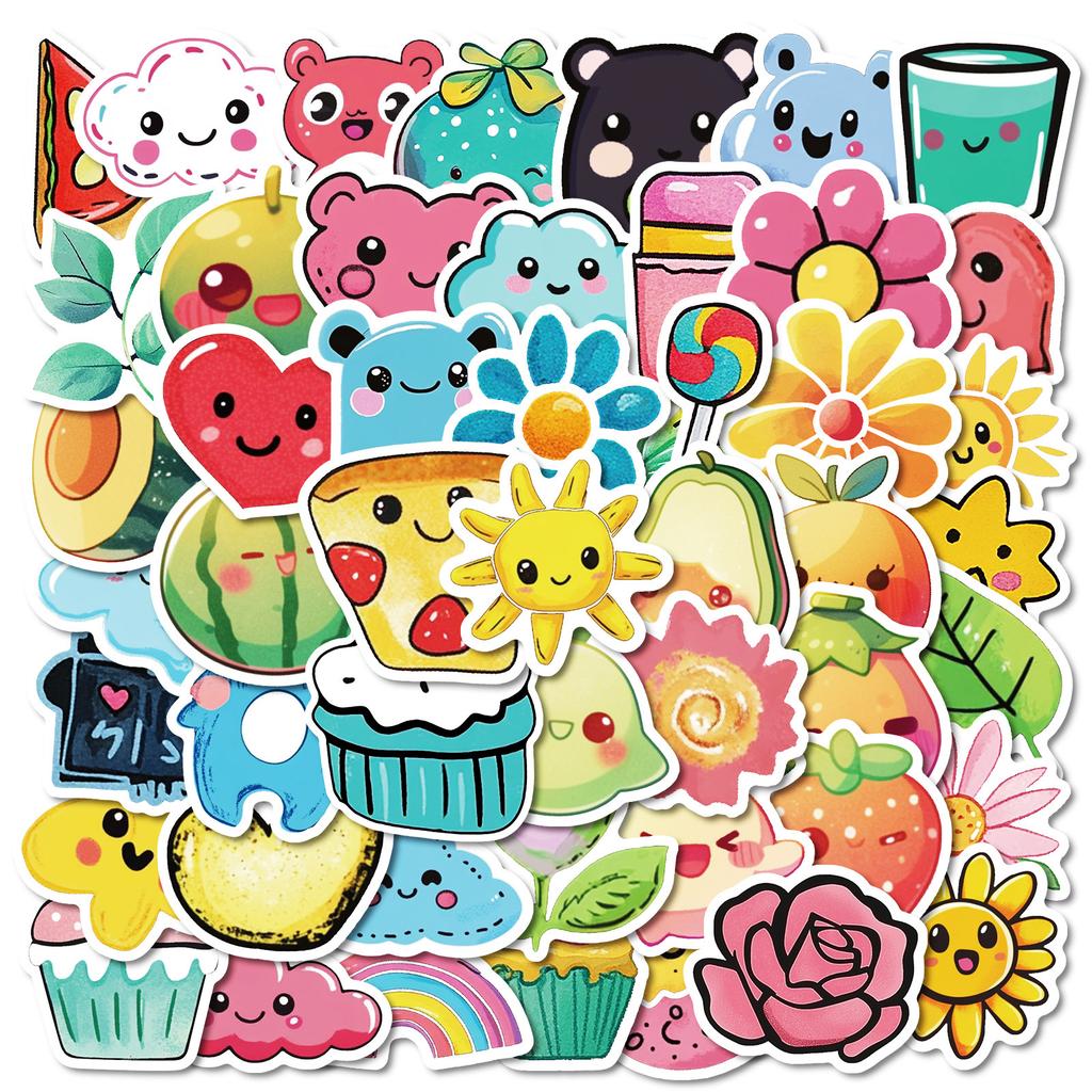 50 Cute Hand-Painted Graffiti Stickers Hand-Painted Stickers Decorative Water Glasses Computer Skateboards
