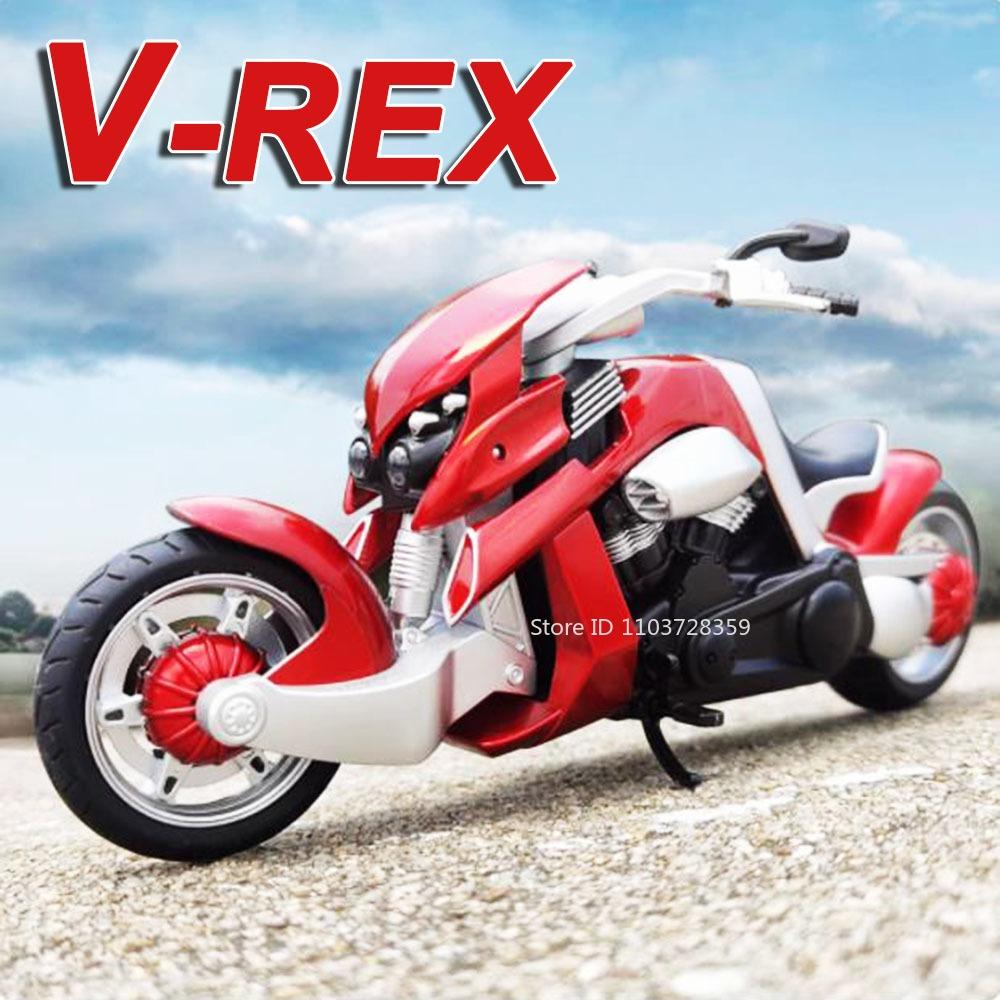 1:12 Tyrannosaurus Rex R1M Model Toy Motorcycles Alloy Diecast Miniature Motorbikes Sound Light Doors Opened Pull Back Boy Gifts