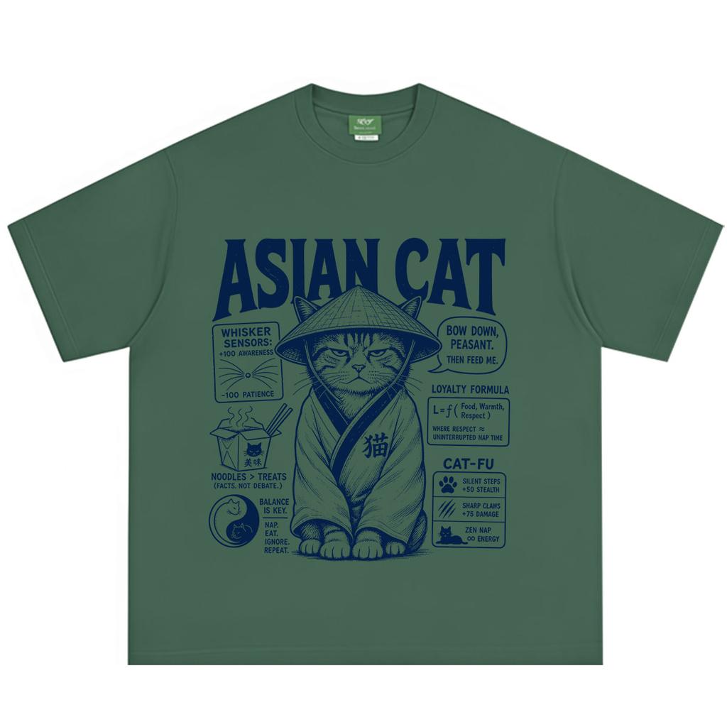 Asian Cat Funny Meme Tshirt Unisex Unisex Fashion Tshirt Summer Shortsleeved Loosefitting Casual Cotton Tshirts Streetwear Tops