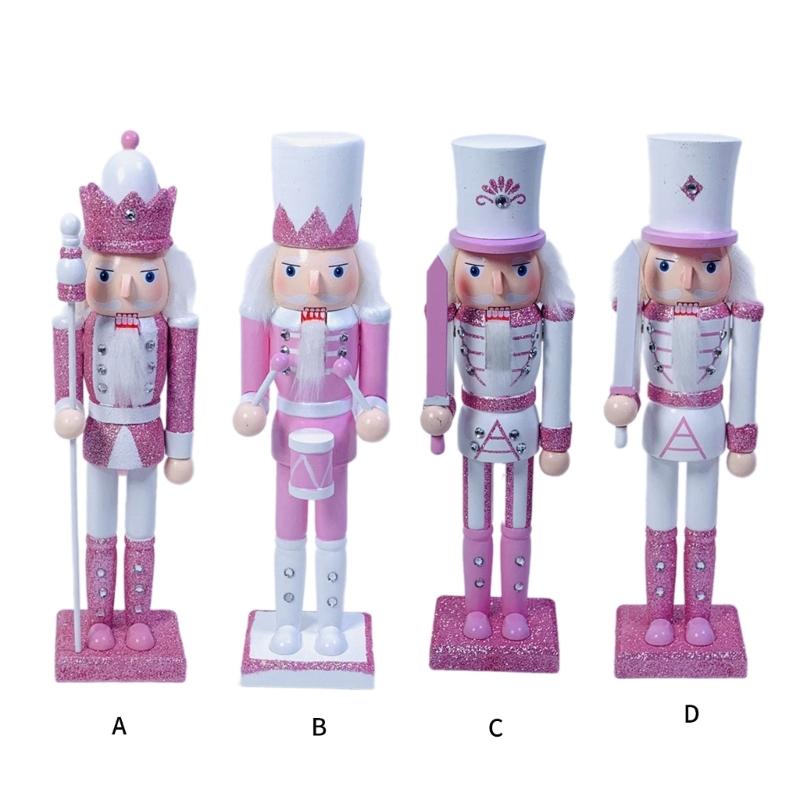 Stylish Nutcrackers Soldier Ornament Pink Series Nutcrackers Soldier Figurine Ornament for Individualized Room Decors