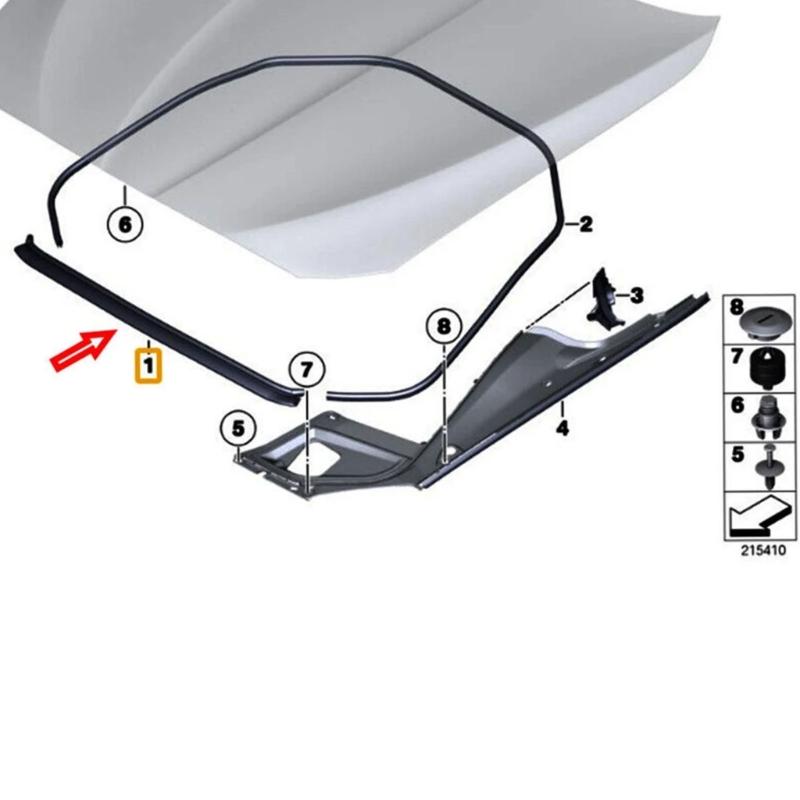 51767206521 for F10 E39 E60 E61 520i Front Hood Engine Seal Strips Replacement Automotive Accessories
