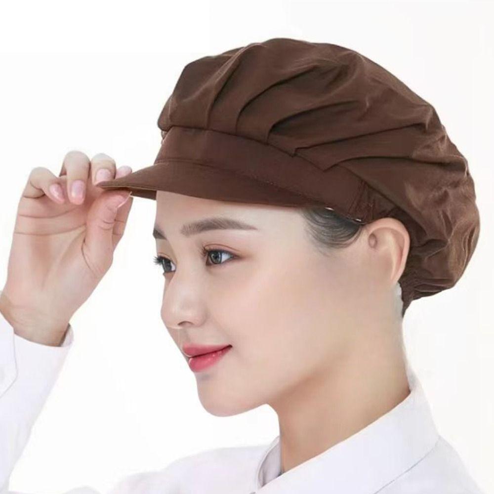 Dust-proof Chef Hat Elastic Hair Nets Cap Fashion Catering Cap  Food Service