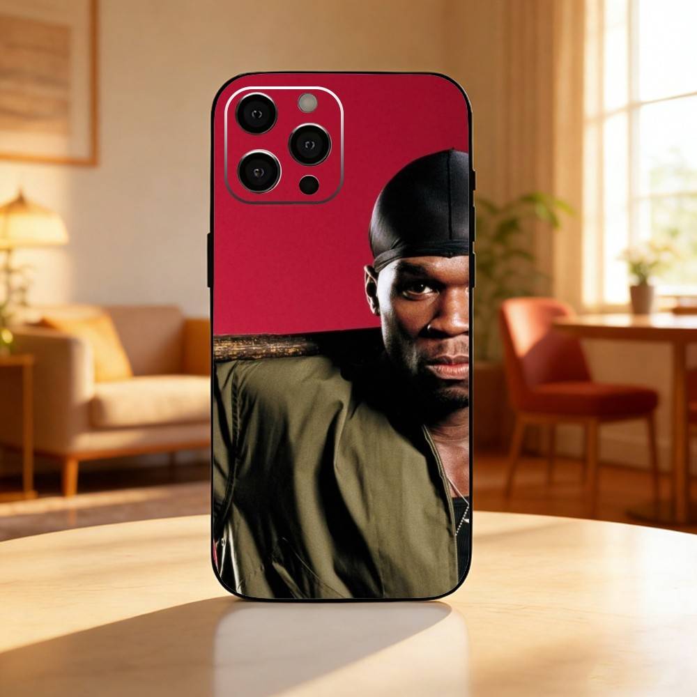 Rapper Hip Hop Street 50 C-Cent Phone Case For iPhone17,16,15,14,13,12 Plus,Max Soft Silicone Black Cover