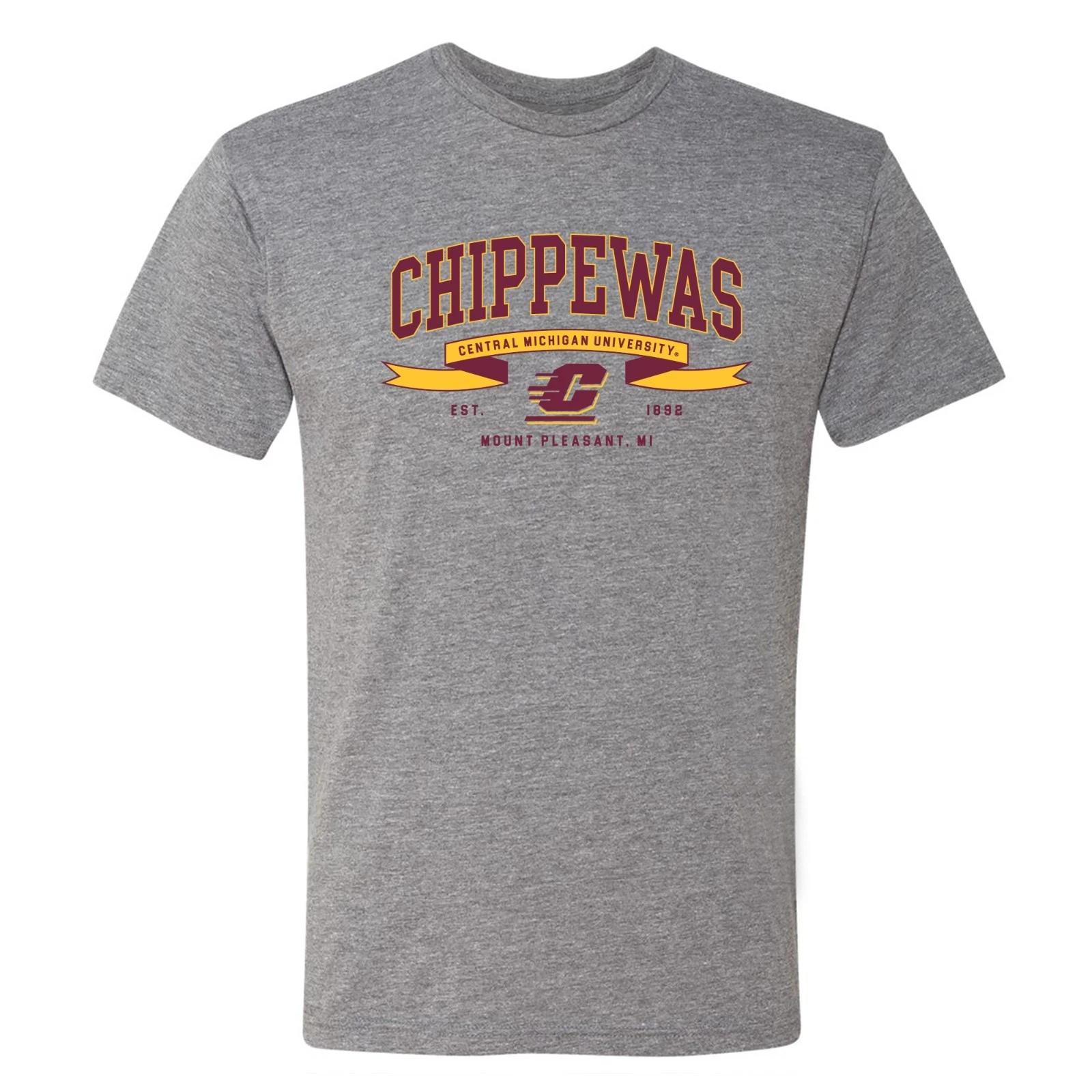 Central Michigan Ribbon Flight NLA Triblend T-Shirt - Premium Heather 3XL