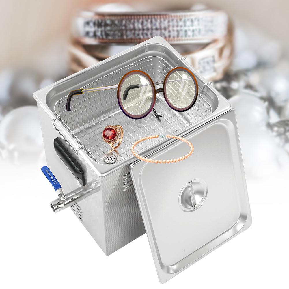 15L Stainless Steel Ultrasonic Cleaner with Digital LED Timer Heater for Jewelry Glasses Metal PartsEU 200 240V