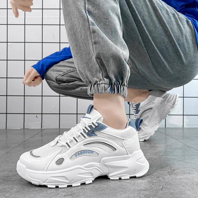 Fashion Mens Sports Running Shoes Autumn Fashion Breathable Mesh Comfortable Beige Casual Sneakers Tenis Masculinos Zapatillas Hombre