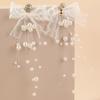 Witte Strik Imitatie Parels Kwastje Hangende Oorbellen voor Vrouwen Temperament Veelzijdige Mode Oorbel Elegante Sieraden Groothandel