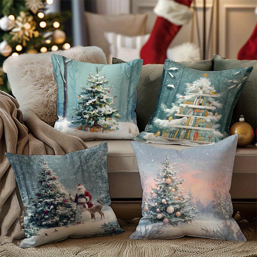 Christmas Tree-Themed Pillow Coverssuitable For Sofa Car Bedroom Decorative Cushion Cover Pillow Cover