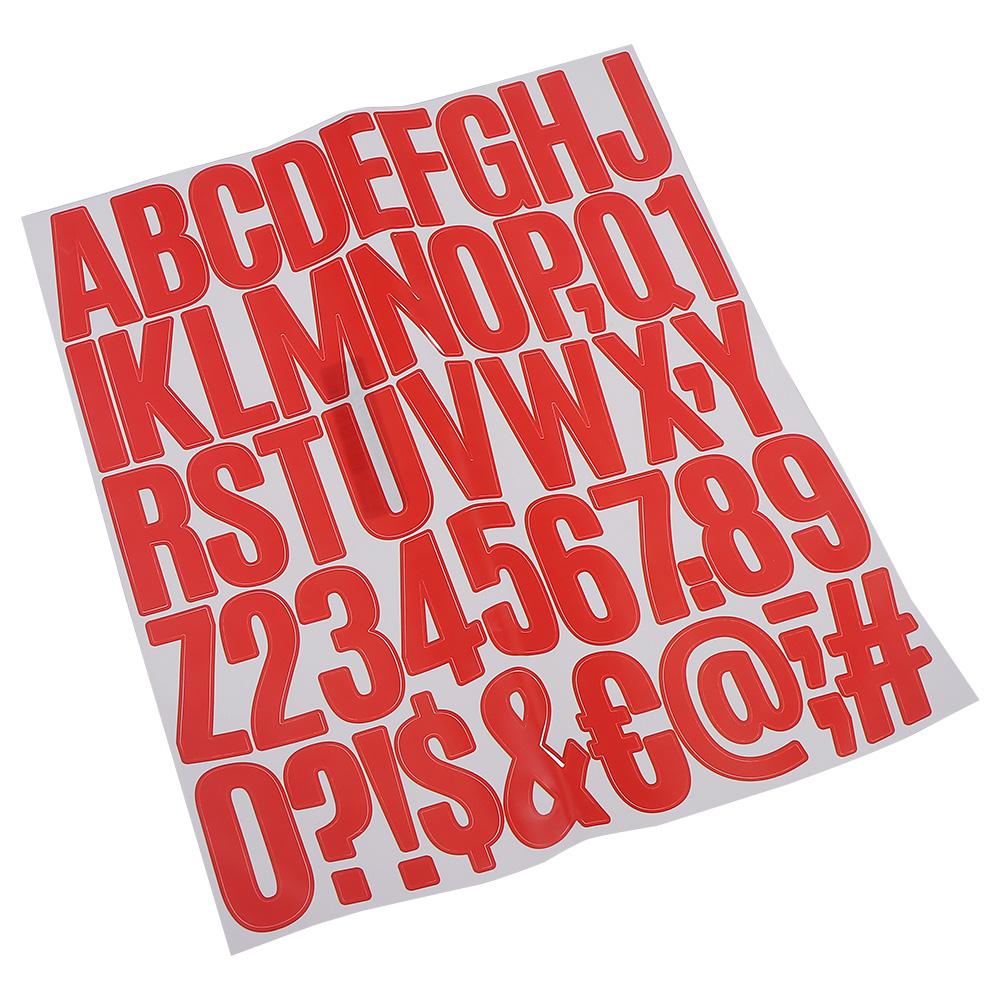 Red Mailbox Numbers Self Adhesive Alphabet Stickers Stationery Gift Letter Stickers  DIY