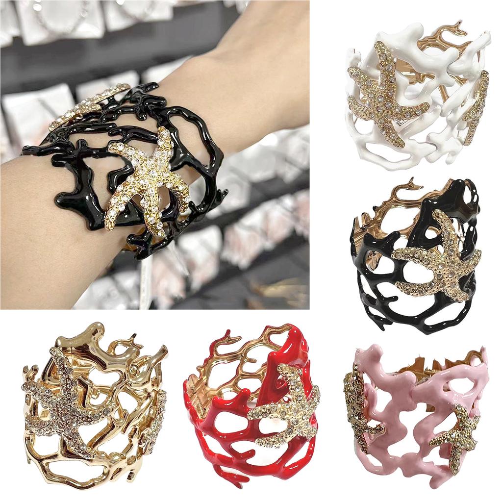 Multipurpose Irregular Coral Spring Bracelet Sturdy Alloy Bangle Adjustable Fashion Jewelry Accessory for Women