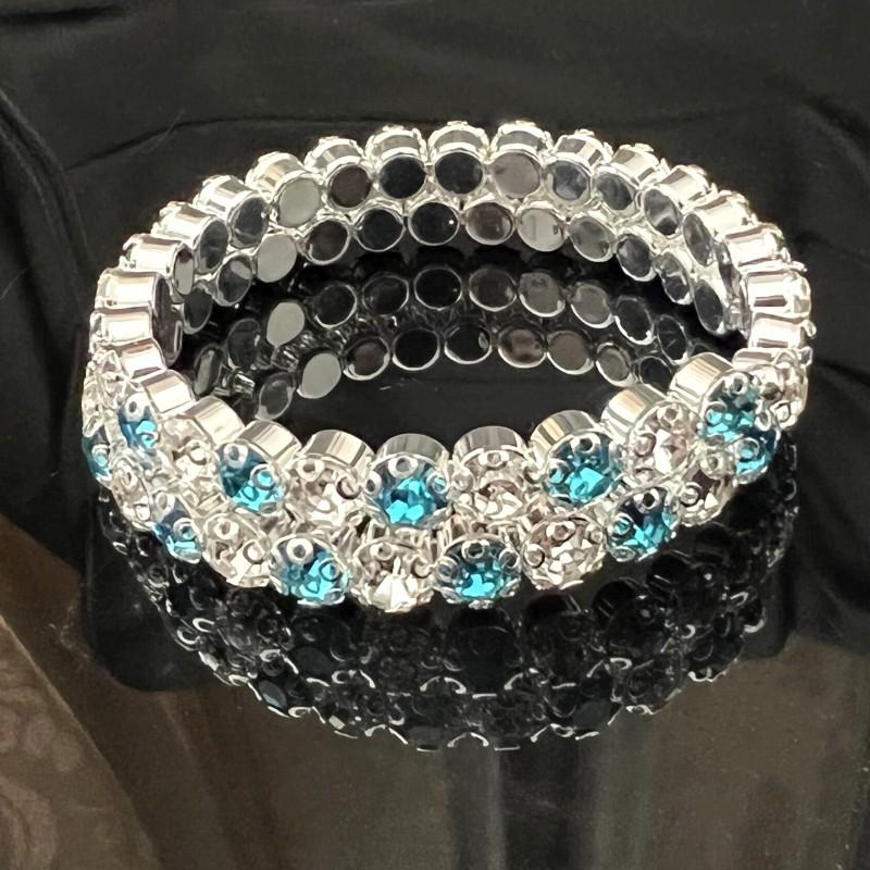 Bridal Bracelet AB Rhinestone Wrapped Full Diamond Open Bracelet Crystal Bracelet Accessories