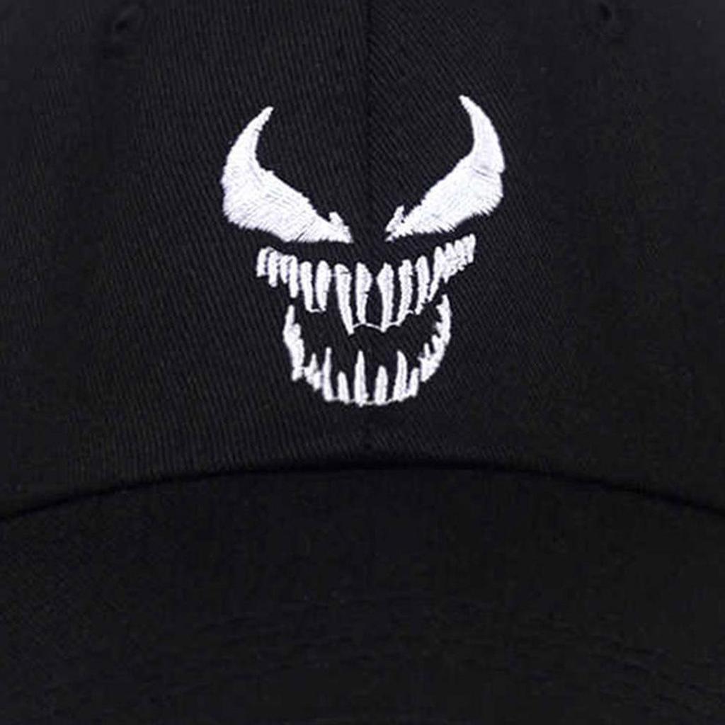 Demon Grin Scary Mouth Flat Brim Adjustable Snapback Cap Polyester Adjustable Street Style Urban Street Baseball Hat For Men Women Gender Neutral