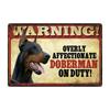 Cartel de Metal Divertido de Advertencia para Perros Decoración de Pared 20x30cm