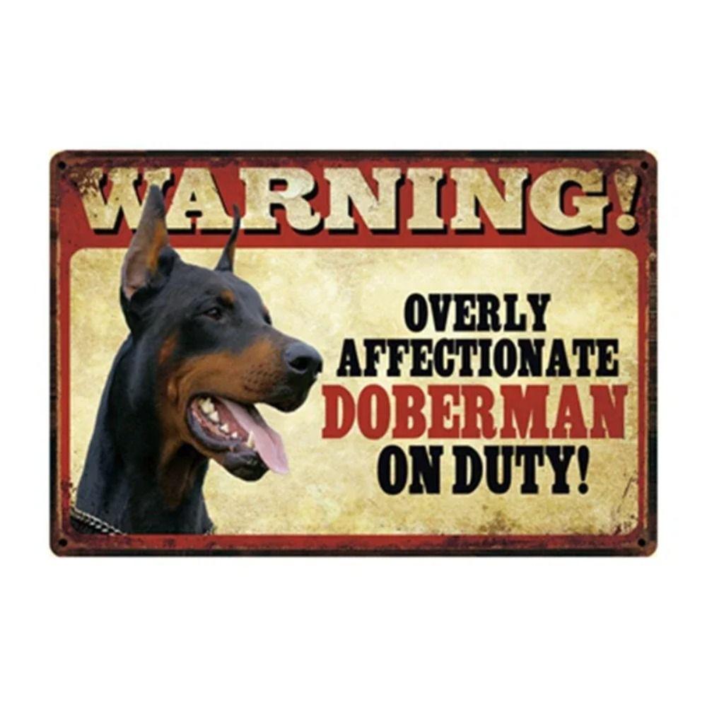 Cartel de Metal Divertido de Advertencia para Perros Decoración de Pared 20x30cm