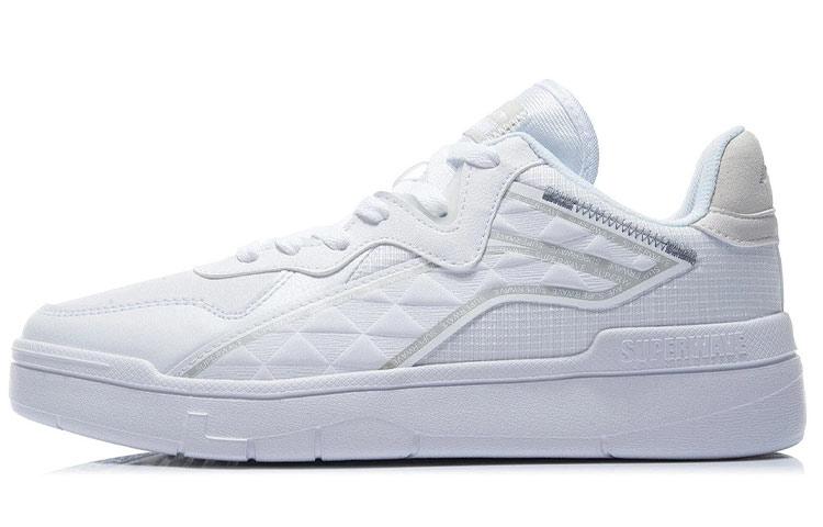 Li Ning Wave Легкие Балансирующие Амортизирующие Низкие Кеды для Скейтборда Мужские Белые AGCR121-1 44