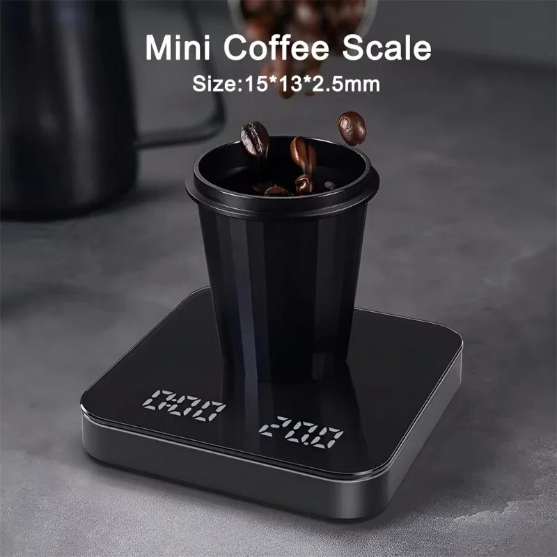 Electronic Coffee Scale with Silicone Pad Digital Coffee Scale with Timer LED Display USB Charging Home Cafe Use Good Gift