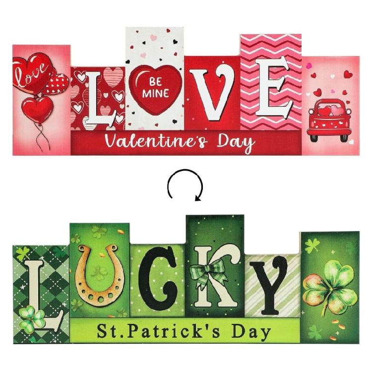 

13x34.5cm Double Sided Reversible PVC Desktop Decors Sign For Dining Table Entryway Holiday Decoration Multifunctional