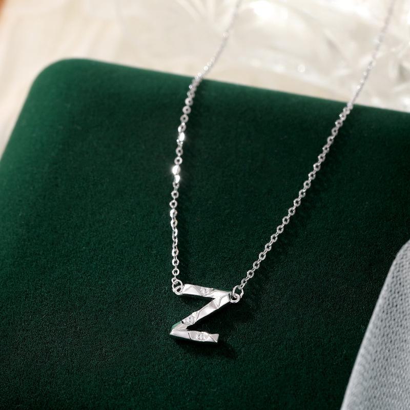Banyan Tree S925 Silber Halskette mit englischen Buchstaben und Diamanten – Elegante und vielseitige Schlüsselbeinkette für Damen