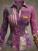 Women's Spring 2026 3D Retro Pattern Print Shirt