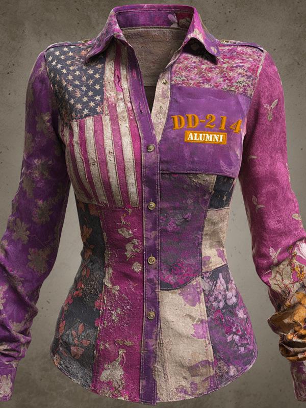 Women's Spring 2026 3D Retro Pattern Print Shirt