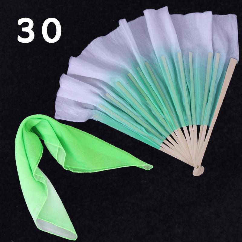 

1pc Dance Fan with Silk Scarf Anhui Flower Drum Lantern Shandong Jiaozhou Yangko Dance Fan 8-Inch Gradient Color Dance Prop