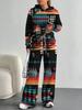 European And American Autumn And Winter Casual Long-Sleeved Suit Women'S Bohemian Hooded Sweater Trousers Two-Piece Set