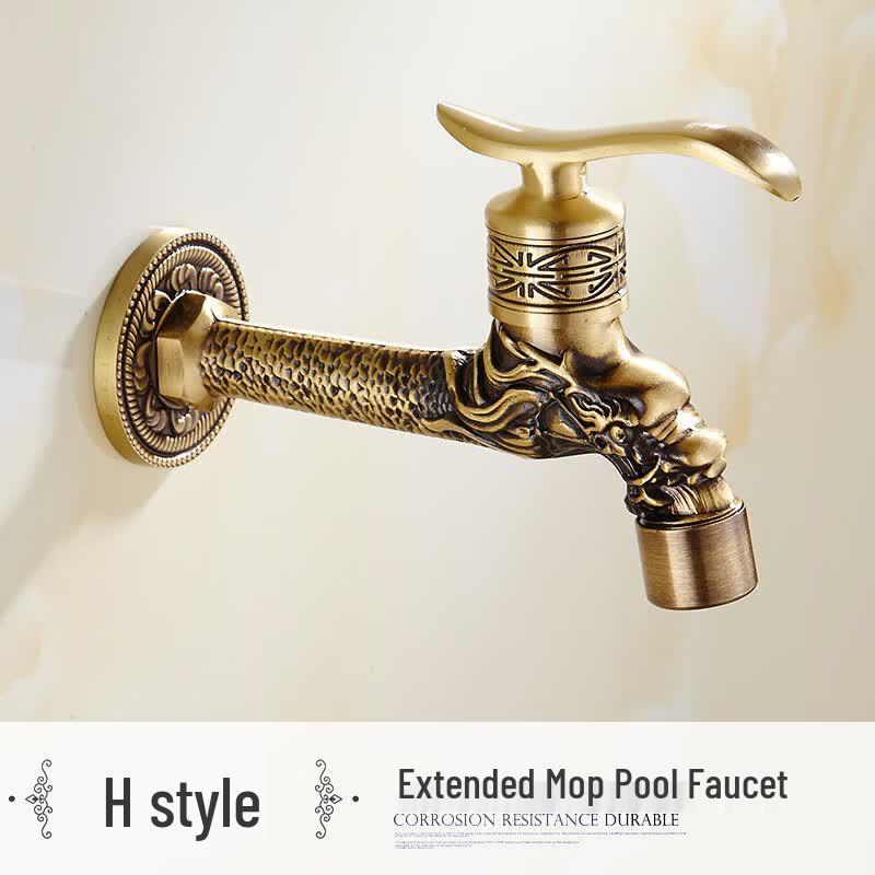 

Dragon Pattern Brass Washing Machine & Mop Sink Faucet