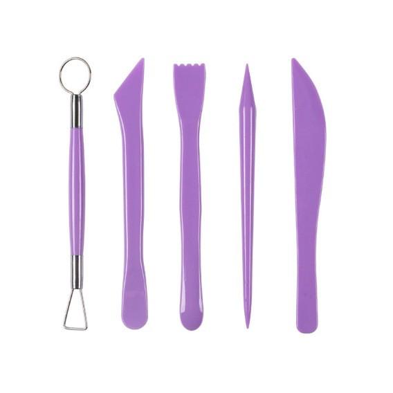 5-Piece Colored Plasticine Sculpting Tool Set for Polymer Clay Single