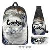 Cook Backpack Student School Bag Lightweight Polyester Backpack Three-Piece Set