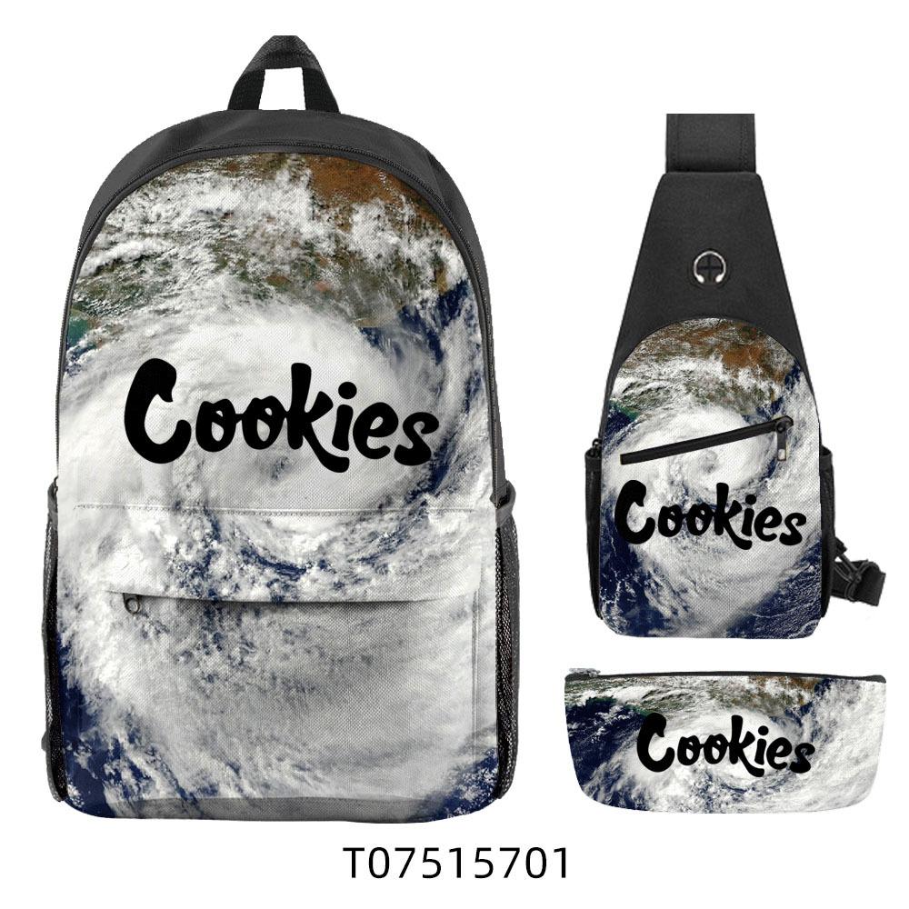 Cook Backpack Student School Bag Lightweight Polyester Backpack Three-Piece Set