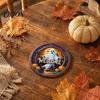 Halloween Wooden Coasters 6Pcs/Set Coasters, Retro Pumpkin Ghost Drink Heat Resistant Cup Holders Round Insulation Pads for Dining Table Holiday Decor