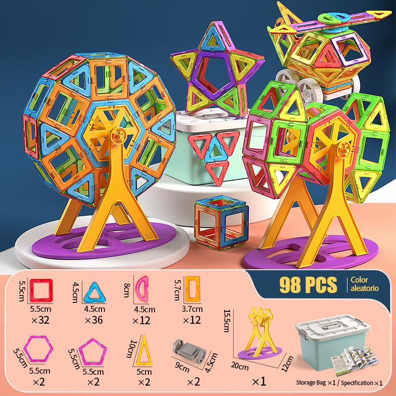 Non-Toxic Magnetic Building Blocks Toy Gift Diy Construction Set Kids Magnetic Block Tiles Educational Magnet Toys For Children