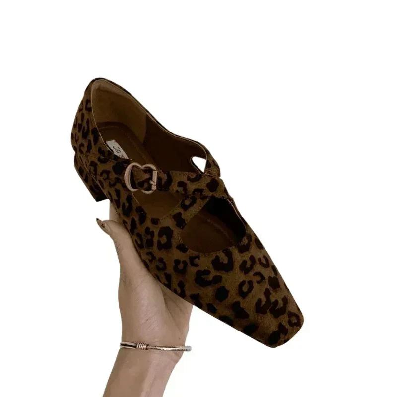 Female Shoes On Sale 2024 Buckle Women Pumps Autumn Square Toe Suede Solid Dress Block Heel Shallow Office Ladies Shoes