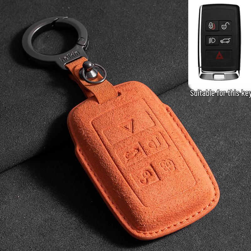 Compatible 3D Suede Key Cover for Land Rover, Range Rover Discovery, Sport 2, and Autobiography 4th/5th Gen Models.