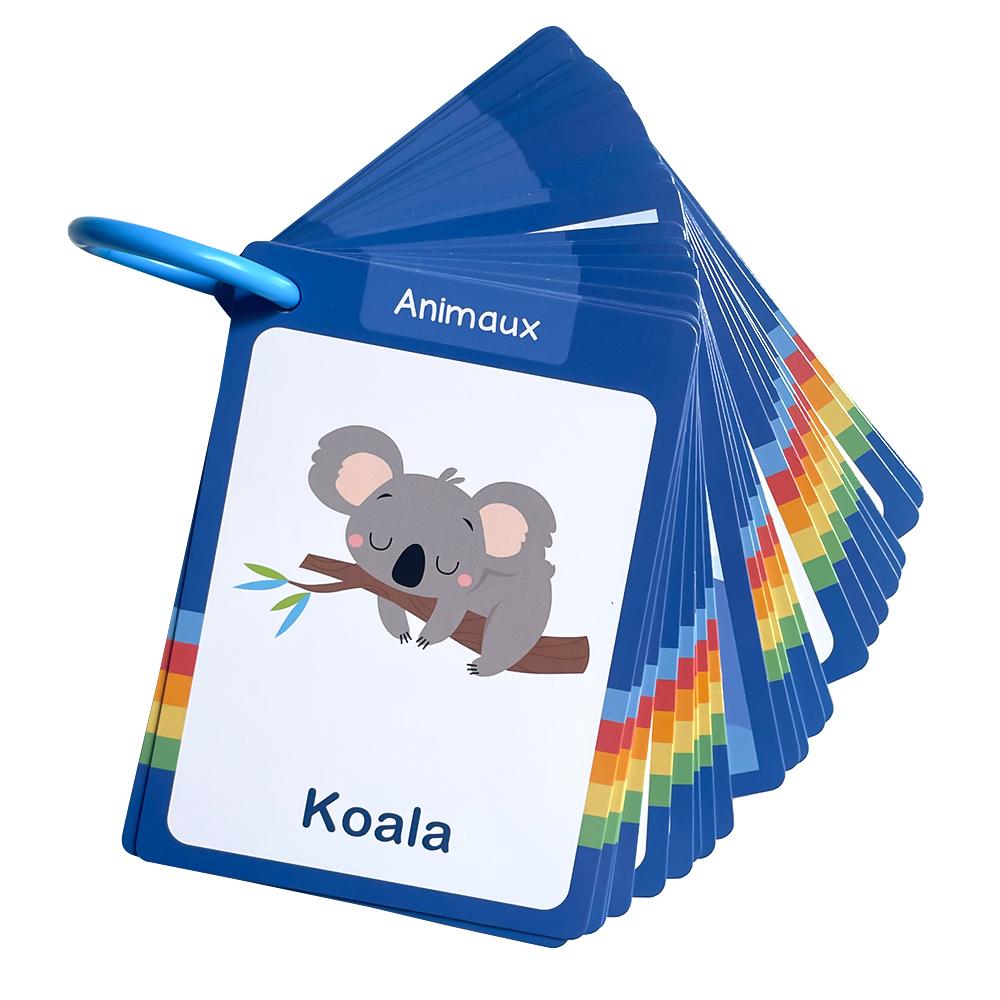 Food / Animals / Fruits / Body Parts French Words Learning Cards for Kids Early Language Skill Classroom Activities Memory Games