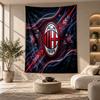 Arazzo Decorativo, Arte da Parete Stampato AC Milan, Appeso a Parete Leggero per Sfondo Camera da Letto