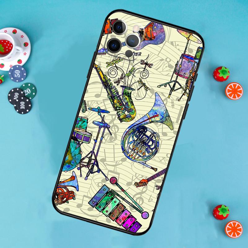 Musical Drum Drumsticks Drummers Phone Case For iPhone 17 Air 16 15 14 13 11 12 Pro Max 13 12 mini 15 16 Plus 16e Cover Funda
