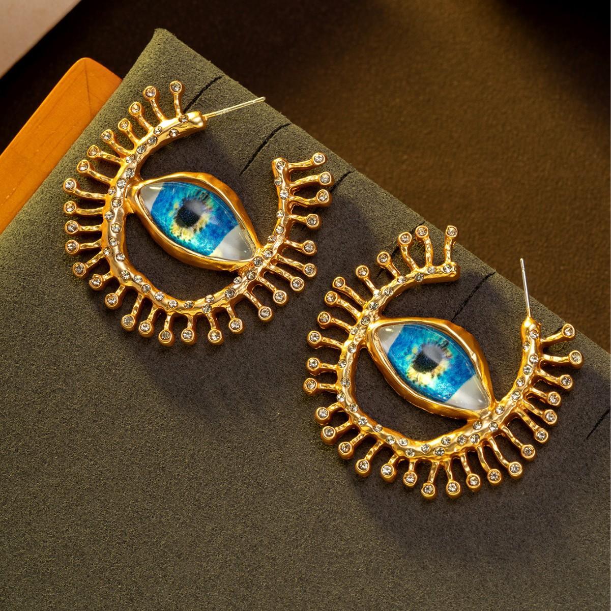 Винтажные серьги «Глаз Дьявола» Преувеличенные Персонализированные Креативные Нишевые Ретро Глаза