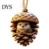 Festive Tree Trimmings Forest Animal Acorn Ornaments, Cozy Woodland Christmas 2D Acrylic Realistic Hanging Decor Pine Cone Pendant for Xmas Tree, Home