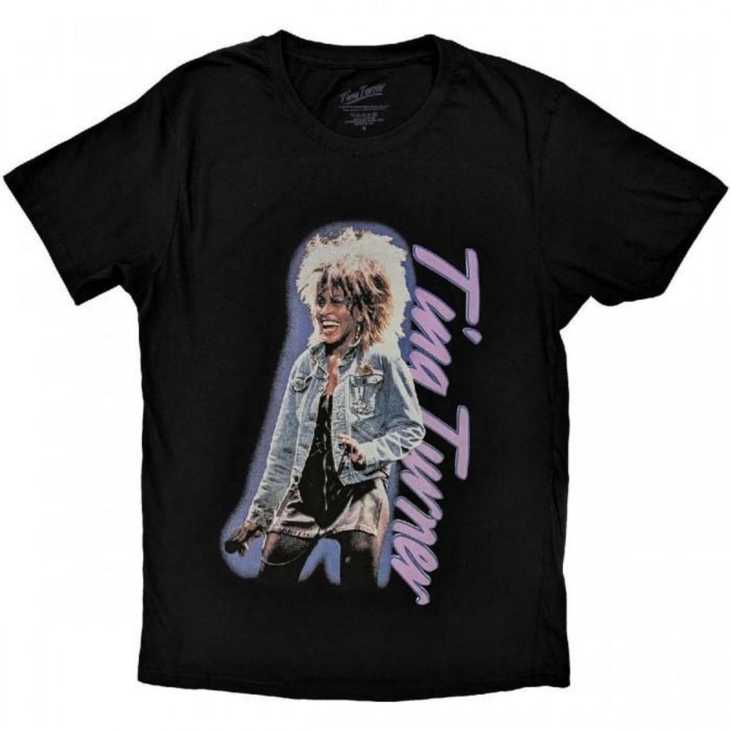 Tina Turner Unisex Adult Vertical Logo Cotton T-Shirt S
