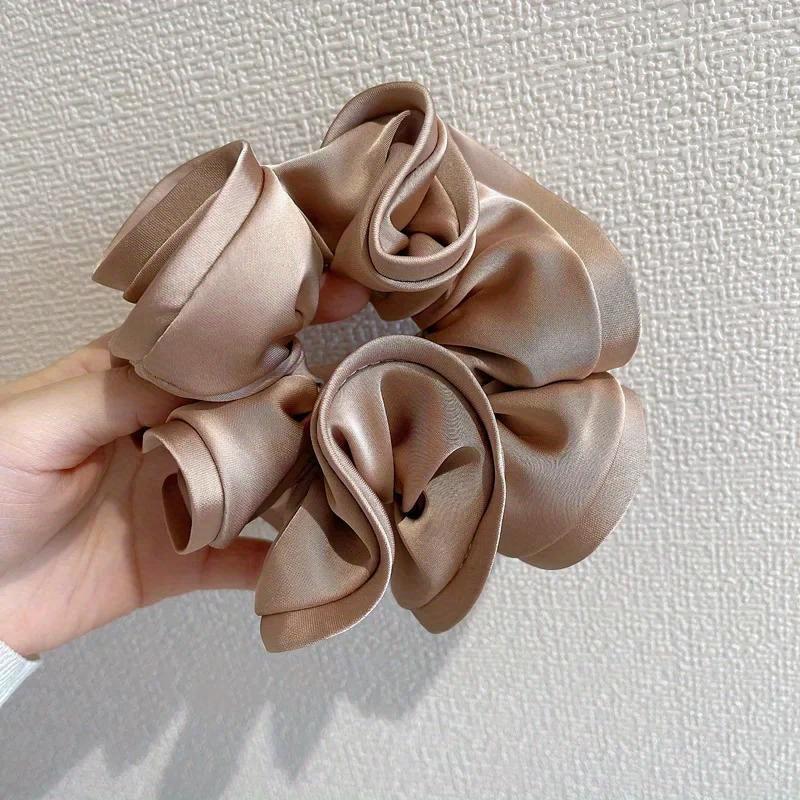 Big Size Scrunchie Ruffle Elastic Hair Bands Girls Updo Headwear Elegant Ribbon Hair Ties Women Hair Accessories