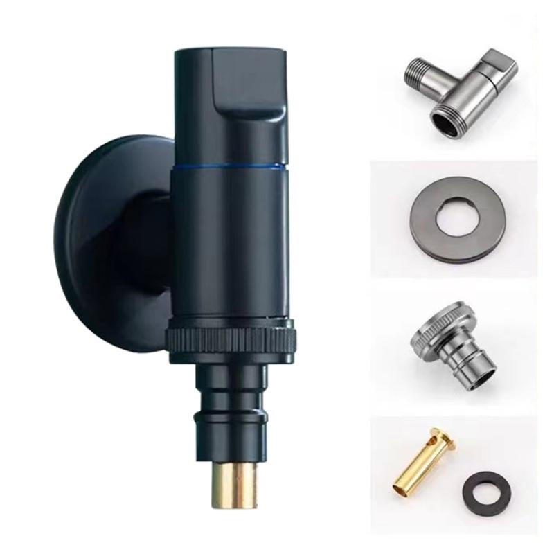 Brass 3-way Filling Angle Valve Wall Mount One Into Two Out Water Toilet Faucet Bidet Sprayer for Bathroom Accessories
