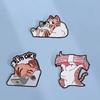 Artistic Orange Feline Design Brooch Pin Multipurpose Wearable Corsage For Adults Trendy Zinc Alloy Craftsmanship