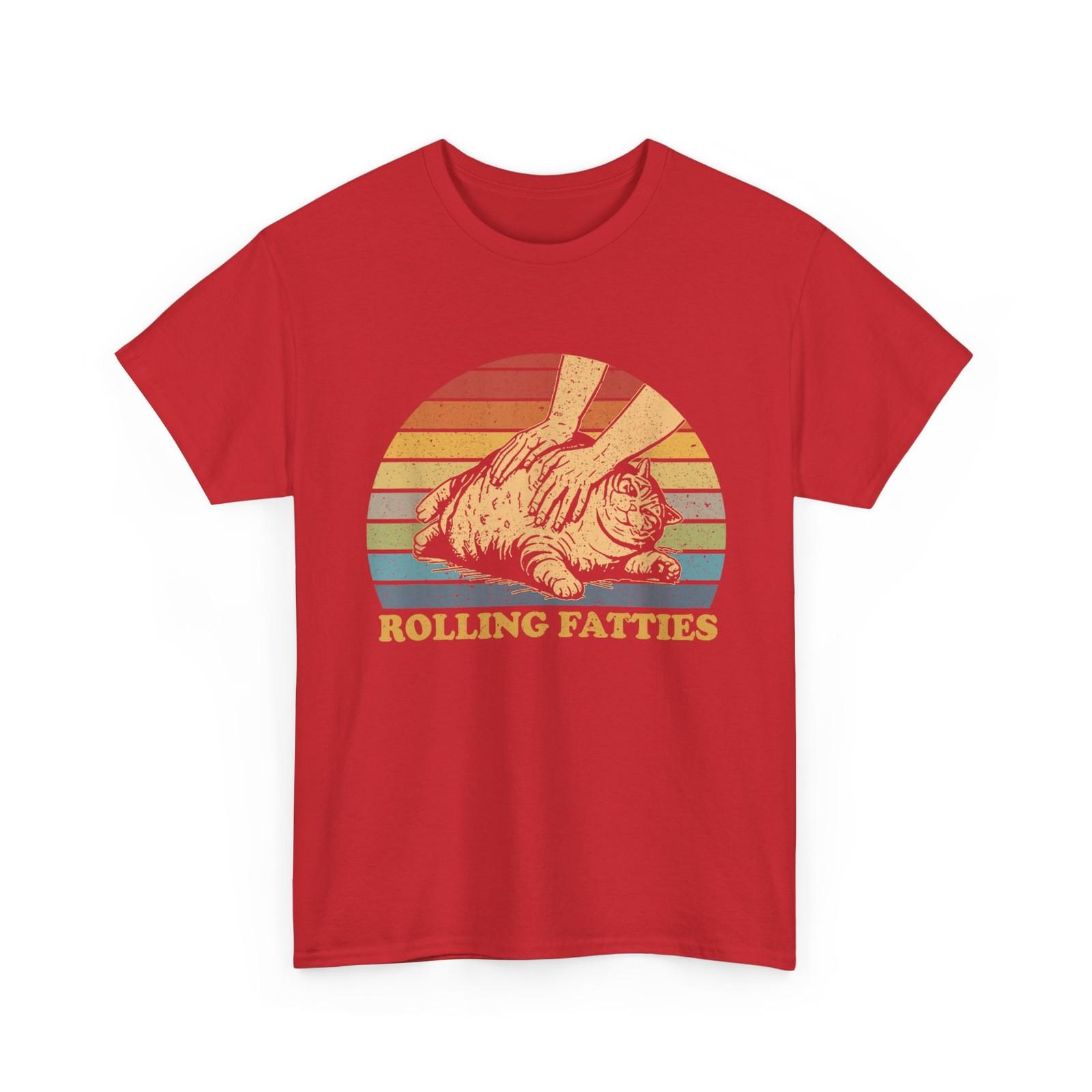 Cat Rolling Fatties Funny T-Shirt XXXXL