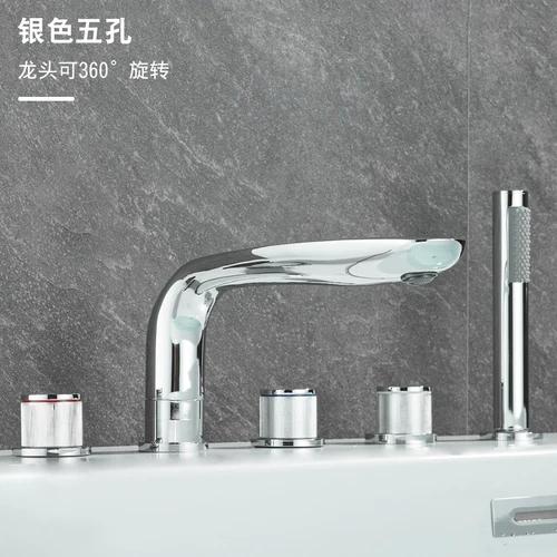 Luxury Bathroom Faucet Cold and Hot Water Tap Brushed Gold Split Three Hole Basin Faucet Solid Brass Washbasin Water Mixer